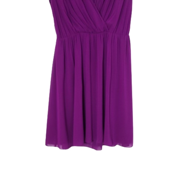ALICE + OLIVIA Purple Silk Pleated  Fit & Flare Wrap Mini Dress Women's Size XS - Picture 7 of 14